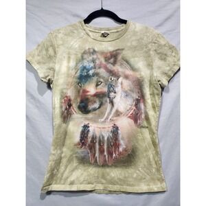 The Mountain Native American Wolf Dream Catcher Green Tie Dye 2012 Womens Medium